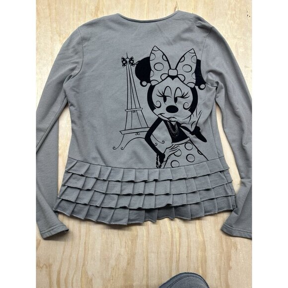 Disney Parks Minnie Jacket M Double Breasted Ruffled Jersey Zip Up Sweatshirt - Picture 5 of 7